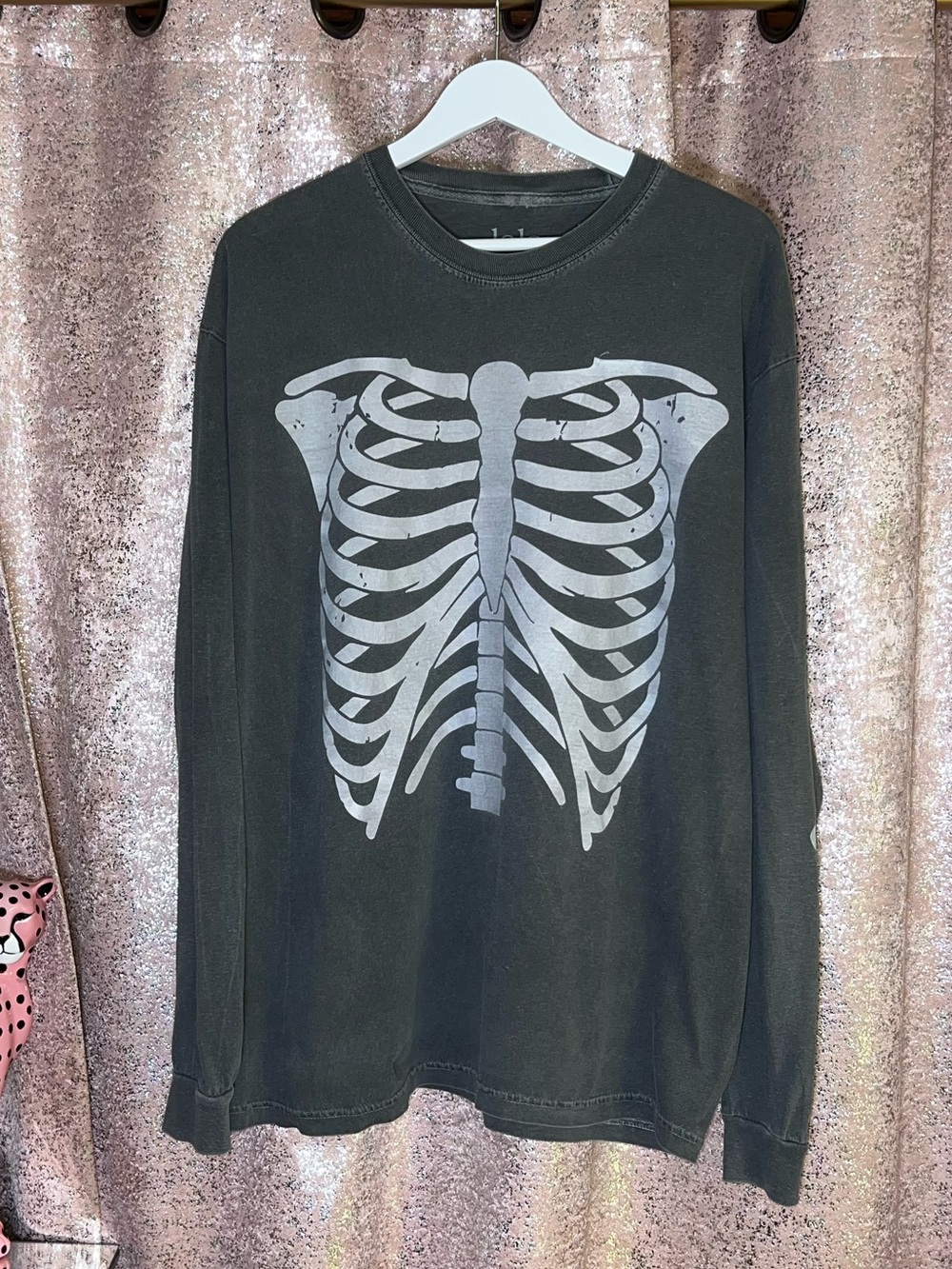 Dressed in LaLa Skelly Skelly Oversized Long Sleeve Tee